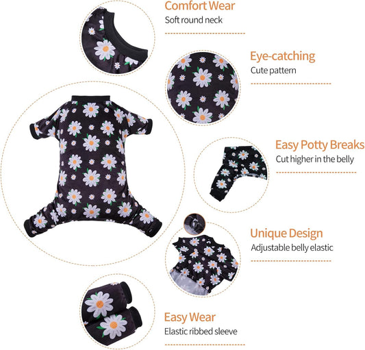 CuteBone Small Dogs Outfit Soft Puppy Onesies Pjs Dog Pajamas Pet Coat Cat Apparel Comfy Doggie Jumpsuit Bodysuit for All Seasons P221M