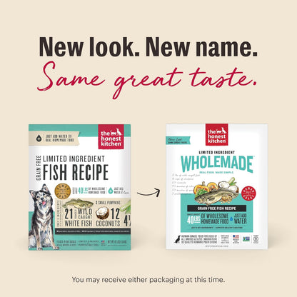The Honest Kitchen Human Grade Wholemade™ Limited Ingredient Dehydrated Grain Free Fish Dog Food, 4lb