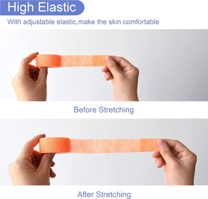 9 Pack 1" x 5 Yards Self Adhesive Bandage Wrap Self Stick Wrap for Ankle, Wrist, Finger, Sports, Breathable Cohesive Vet Tape for Pets (Light Orange)