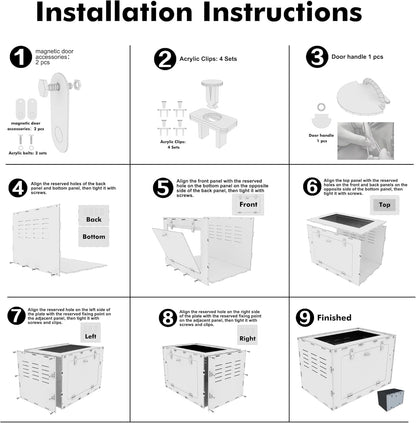 10 Gallon Reptile Tank - 12x12x18 Crested Gecko Tank Enclosure - Acrylic Habitat with Ventilation for Lizard, Spiders & Snakes