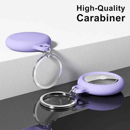 oakxco for Airtag Keychain Silicone, Airtag Holder with Key Ring, Air Tag Cover Cute Accessories for Kids, Luggage, Car Dog Collar, Car, Compatible with Apple Airtag Case Waterproof Tracker, Lavender