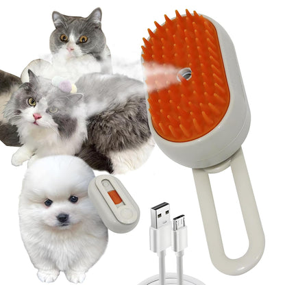 Steam Brush for Cats Dog Steam Brush,3 in 1 Pet Grooming Comb for Shedding,1PCS