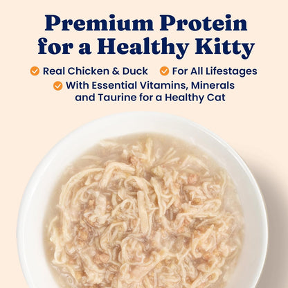 Solid Gold Wet Cat Food Shreds in Gravy - Healthy Canned Cat Food Made w/Real Chicken & Duck Shreds, Vitamins & Minerals - Grain Free & Gluten Free Canned Meals for Cats & Kittens - 24ct/3oz Can