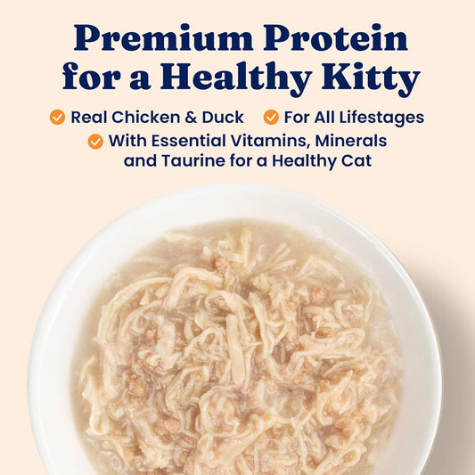 Solid Gold Wet Cat Food Shreds in Gravy - Healthy Canned Cat Food Made w/Real Chicken & Duck Shreds, Vitamins & Minerals - Grain Free & Gluten Free Canned Meals for Cats & Kittens - 24ct/3oz Can