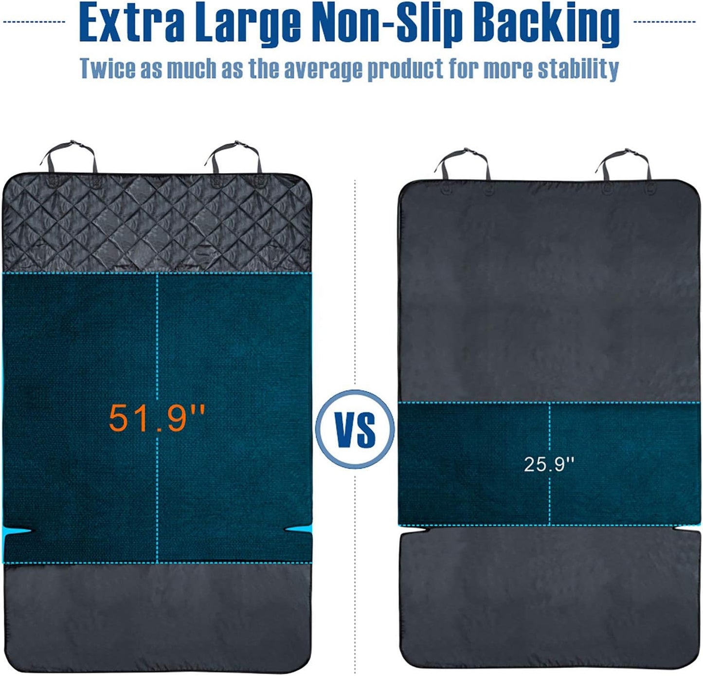 F-color SUV Cargo Liner for Dogs, Waterproof Pet Cargo Cover Dog Seat Cover Mat for SUVs Sedans Vans with 2 Large Pockets, Non-Slip, Large Size Universal Fit, Black - Pawvie