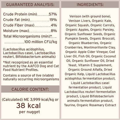 Primal Freeze Dried Raw Dog Food Nuggets, Venison, Complete & Balanced Meal, Also Use as Topper or Treat, Premium, Healthy, Grain Free, High Protein Raw Dog Food, 14 oz