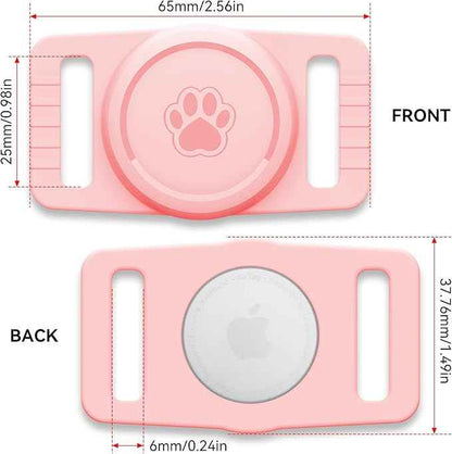 for Airtag Dog Collar Holder 2 Pack,Waterproof Dog Collar Holder for Apple AirTag(Gen 1 & 2),Silicone Air Tags Case for Dog Collars(Light Pink)
