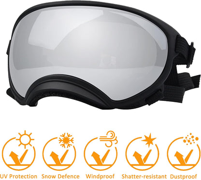 Large Dog Sunglasses, Dog Goggles with Adjustable Strap UV Protection Winproof Dog Puppy Sunglasses, Suitable for Medium-Large Dog Pet Glasses, Dogs Eyes Protection