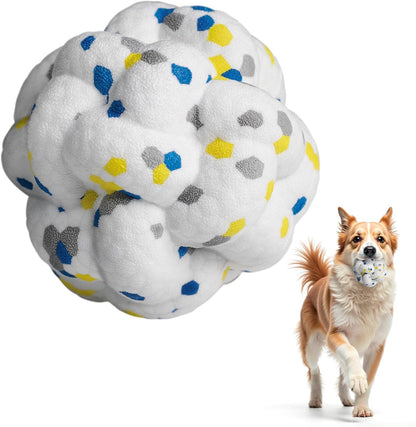 Upgrade Dog Balls Interactive Toys for Aggressive Chewers, Indestructible Tennis Durable Bouncy for Fetch Game, Lightweight Floating, White