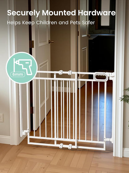 Mom's Choice GROWNSY Baby Gate No Bottom Bar, Adjustable Width 26” to 36” for Child and Pet, Dog Gate with Auto-Close & One-Hand Operation, Screw-in Installation for Doorways and Indoor Use