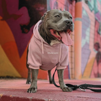 Spark Paws Dog Hoodie – Premium Dog Sweater for Small, Medium, and Large Dogs | Warm Outfits for French Bulldogs, Pitbull, Puppy, Winter Jacket Alternative - Dusty Pink - XL