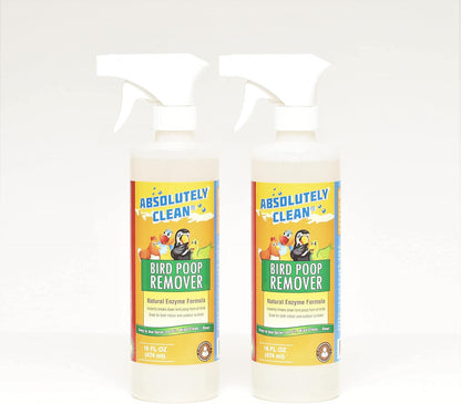 Absolutely Clean Amazing Bird Poop Remover - Just Spray/Wipe - Safely & Easily Removes Bird Messes - Use Indoor/Outdoor - Made in The USA