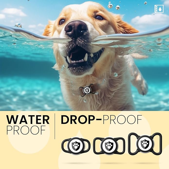 Waterproof AirTag Dog Collar Holder for Apple AirTag QR Code