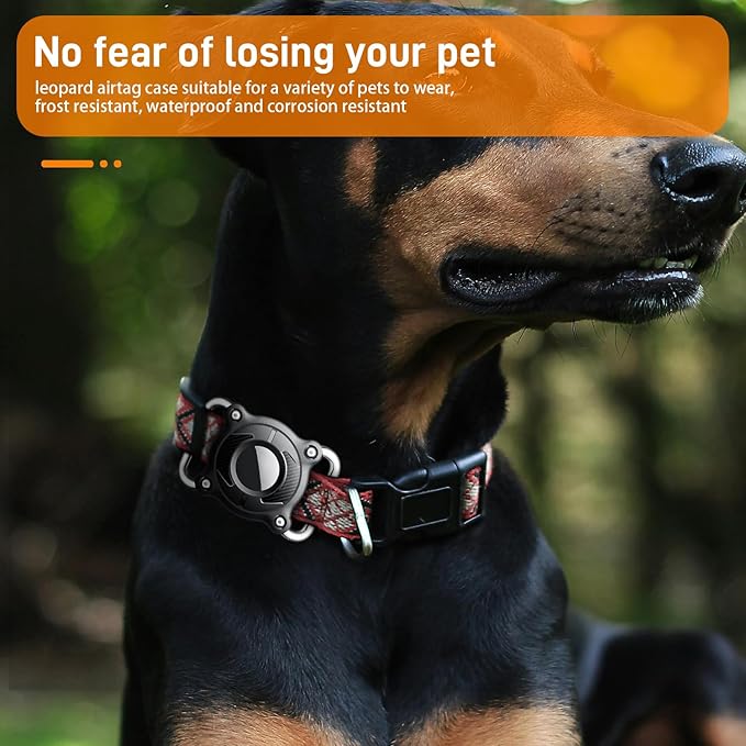 IPURLAR for Airtag | Dog Airtag Holder | Waterproof - Airtag Dog Collar Holder with Removable Metal Loop, Light Weight fit Width1.2in/ Thick0.18in Airtag Collar Holder,Deep Black2