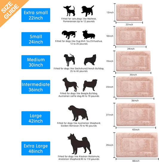 Dog Beds Crate Pad for Large Dogs Ultra Soft Dog Crate Bed Washable & Anti-Slip Kennel Pad for Dogs Cozy Sleeping Mat,Pink 42inch