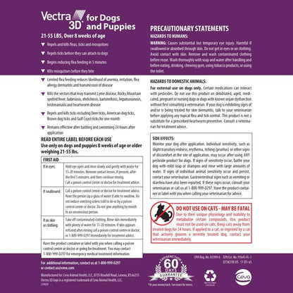 Vectra 3D for Dogs Flea, Tick & Mosquito Treatment & Prevention for Medium Dogs (21 – 55 lbs) , 6 month supply
