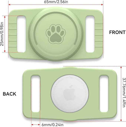 for Airtag Dog Collar Holder 2 Pack,Waterproof Dog Collar Holder for Apple AirTag(Gen 1 & 2),Silicone Air Tags Case for Dog Collars(Light Green)