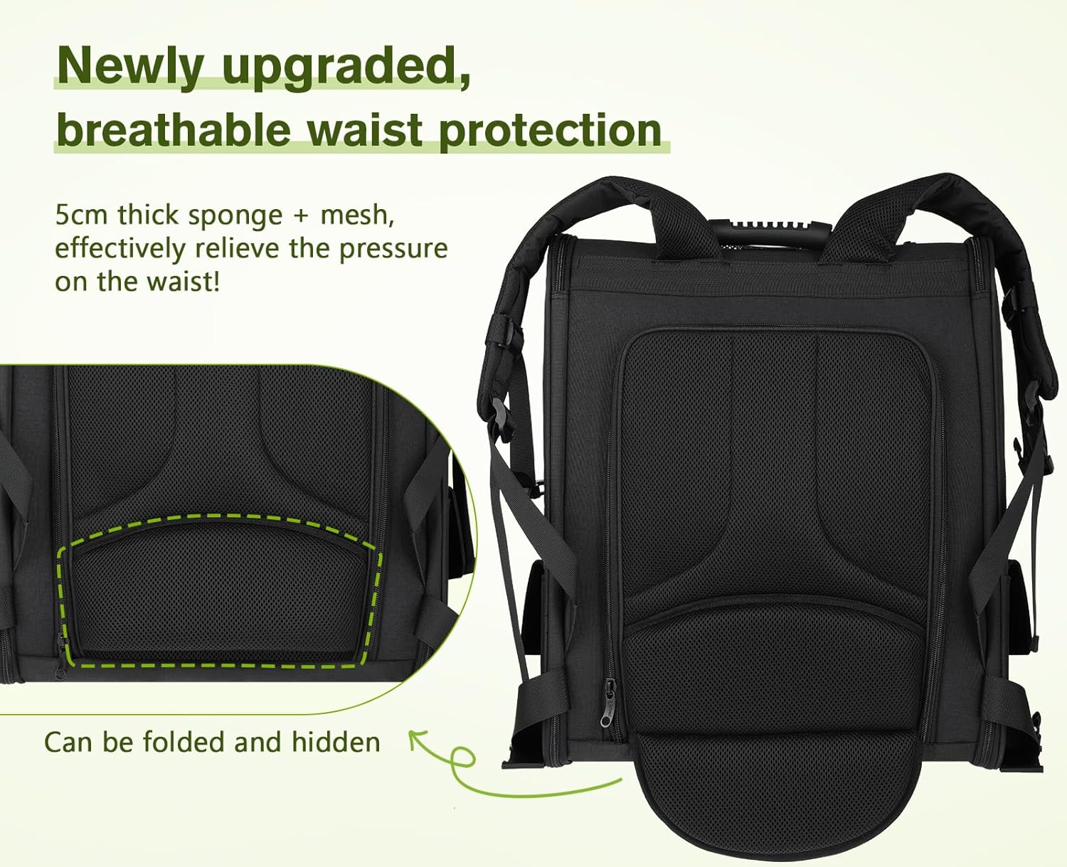 Pecute Pet Carrier Backpack, Large Cat Carrier Backpack, Expandable Cat Backpack with Breathable Mesh for Medium Large Cats, and Small Dogs, Dog Backpack Carrier for Travel Hiking Black - Pawvie