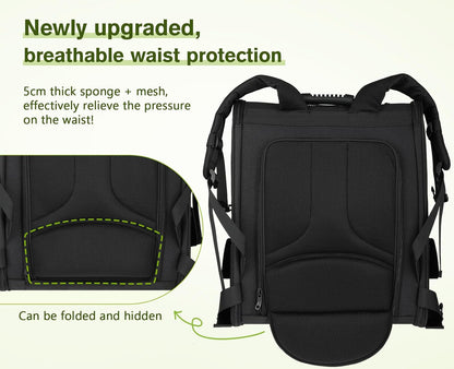 Pecute Pet Carrier Backpack, Large Cat Carrier Backpack, Expandable Cat Backpack with Breathable Mesh for Medium Large Cats, and Small Dogs, Dog Backpack Carrier for Travel Hiking Black - Pawvie