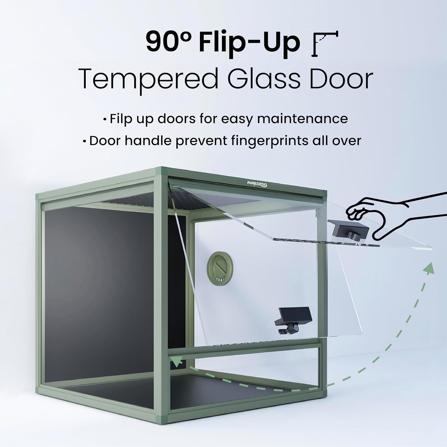 MagicCube 18'' x 18'' x 18'' Reptile Tank with Lock, 24 Gallon Reptile Terrarium with Flip-Up Tempered Glass Door, Top Screen Ventilation for Leopard Gecko - Bottom Not Leakproof - Pawvie