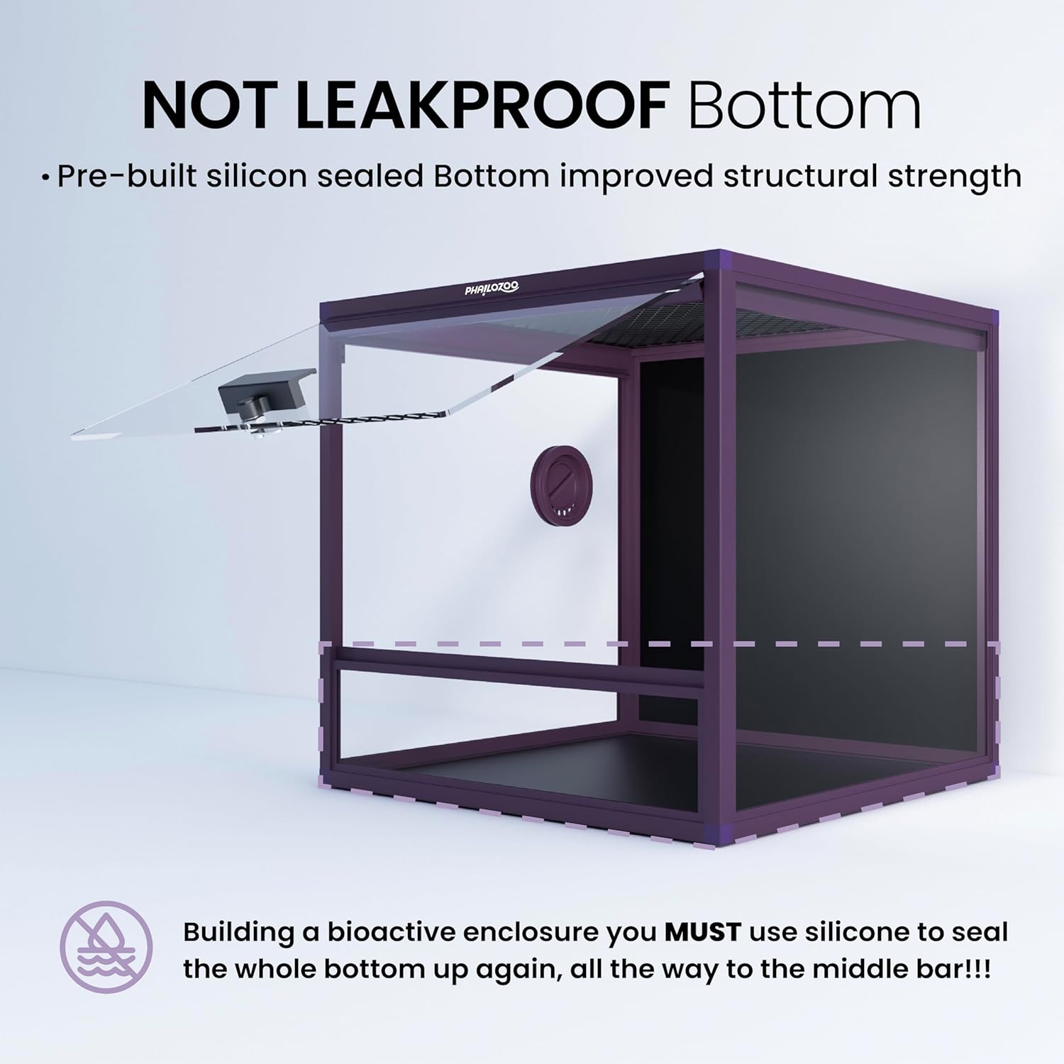 MagicCube 18'' x 18'' x 18'' Reptile Tank with Lock, 24 Gallon Reptile Terrarium with Flip-Up Tempered Glass Door, Top Screen Ventilation for Leopard Gecko - Bottom Not Leakproof - Pawvie