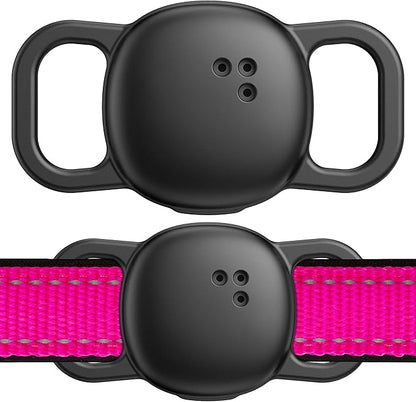 DDJ 2-Pack Cat Collar Case for Life360 Tile Sticker (Small Tracker)–NOT Compatible with Tile Mate/Pro–Silicone Protective Holder for Dog/Pet Collar, Ultra Durable, Easy Installation, Lightweight,Black
