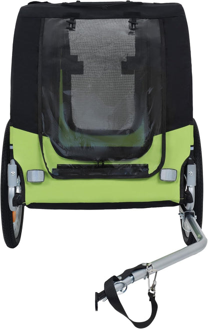 Blue-Grey Large Folding Bike Trailer for Dogs – Heavy-Duty Steel Frame, 66LB Capacity Pet Carrier for All-Terrain Cycling, Jogging & Camping Adventures! - Pawvie