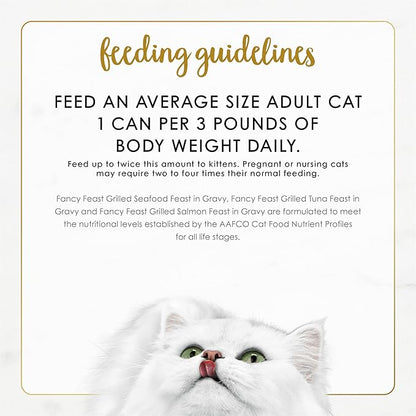Purina Fancy Feast Grilled Wet Cat Food Seafood Collection in Wet Cat Food Variety Pack - (Pack of 24) 3 oz. Cans