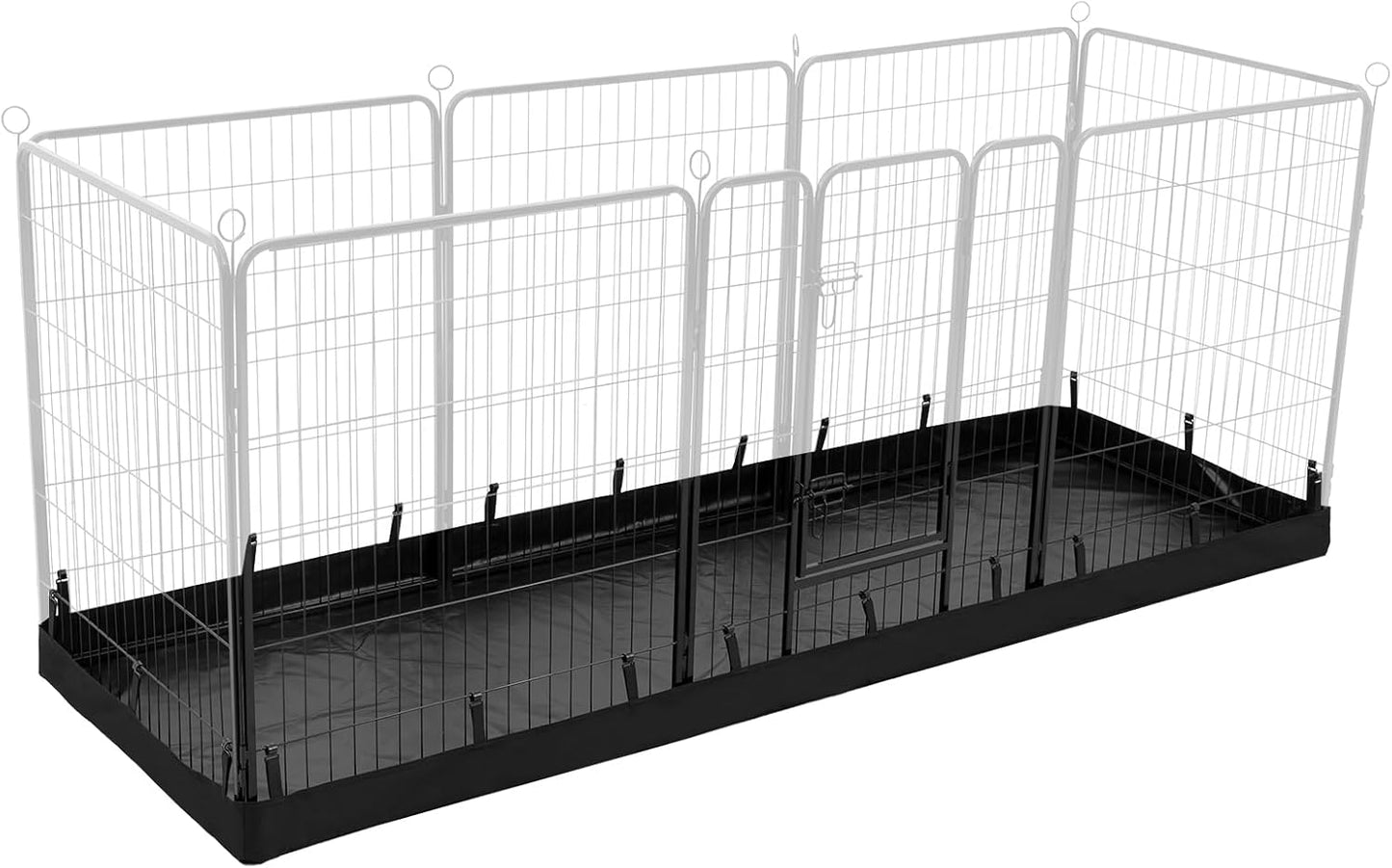 PJYuCien Rectangle Dog Playpen Bottom Pad - Fits 8 Panels 32"" Width Metal Dog Playpen -32""x96"" Size 600D Oxford Cloth Waterproof Playpen Bottom Pad (Note: Only Bottom Pad, No Playpen!!!), Black