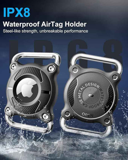 Airtag Dog Collar Holder | Airtag Dog Collar Waterproof - Airtag Holder for Dog Collar - Dog Airtag Holder with Removable Metal Loop, Light Weight fit Width3cm/ Thick4.5mm Air Tag Dog Collar, Black, 1