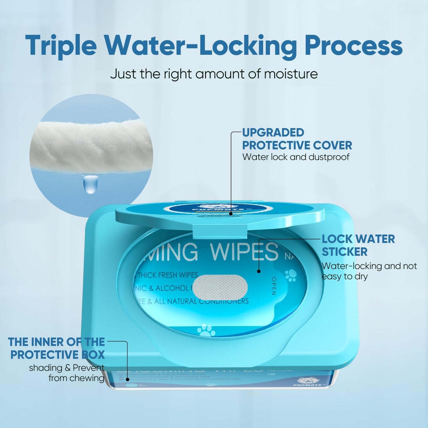 Pet Wipes for Dogs & Cats, Extra Moist & Thick Grooming Puppy Wipes with 100 Fresh Counts, Aloe Vera/Nature