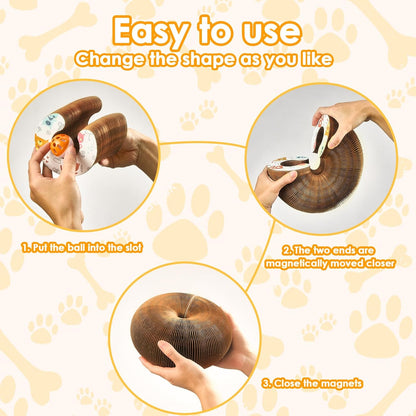 2 Pack Magic Organ Cat Toy Foldable Magic Organ Cat Scratching Board Reversible Infinity Style Magic Organ Cat Toy with 4 PCS Ball Cat Toys Interactive Indoor Cat Toys