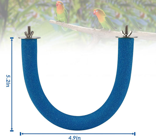 Rypet Parrot Perch Rough-surfaced - Quartz Sands Bird Cage Perches for Small Parakeets Cockatiels, Conures, Macaws, Parrots, Love Birds, Finches Cages Toy, U Shape
