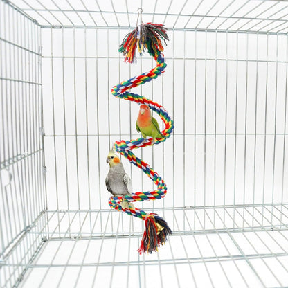 Bird Rope Perch & Birds Swing Set - Bird cage Accessories, 40‘’ Rope perches for Conures, Parrots,Cockatiel,Lovebird,Budgerigar,Parakeet perches for cage,Birds perches