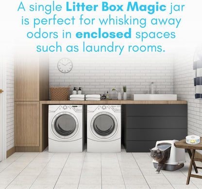 Cat Litter Deodorizer Jar (1 Fresh Scent and 1 Fragrance Free, 16 Oz, Pack of 2) - Cat Litter Odor Absorber Gel - Litter Box Pet Air Freshener - Litter Odor Eliminator to Freshen Air