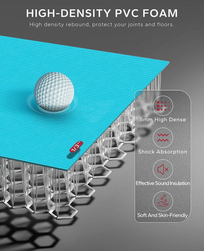 HAPBEAR Extra Large Exercise Mat-7'x5'/6'x8'/6'x9'/6'x10'/6'x12'x8mm(1/3 inch),Non-Slip, Ultra Durable, Thick Workout Mats for Home Gym Flooring Cardio, Yoga Mats for Fitness, High-Density Exercise Mat, Shoes-Friendly