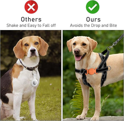 2 Pack Case for Airtag Dog Cat Collar Holder, Soft Silicone Anti-Lost Waterproof Protective Case Compatible with Apple Airtag, for Pet Dog Cat Collars Holder