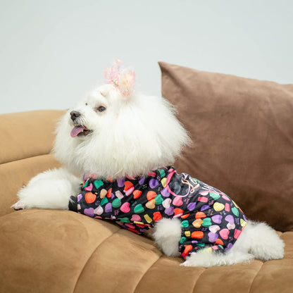 CuteBone Small Dogs Valentines Outfit Soft Puppy Onesies Pjs Dog Pajamas Pet Coat Cat Apparel Comfy Doggie Jumpsuit Bodysuit for All Seasons P272M