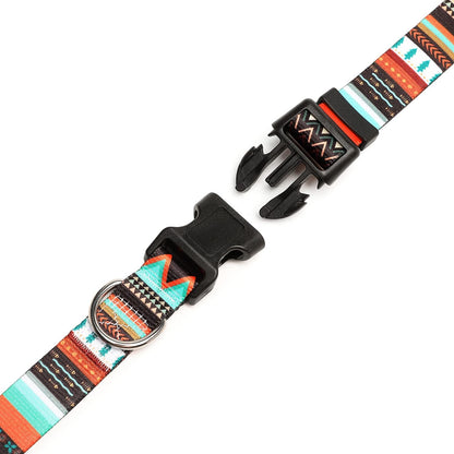 Mercano Adjustable Dog Collar - Special Design Patterns, Soft Nylon Comfortable Durable Pet Collar for Small Medium Large Dogs (S, Tribal Green)