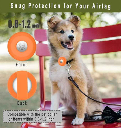 for Airtag Holder for Dog Collar, Cibaabo Silicone Air Tag Case Cover Compatible with Apple Airtags for 0.8-1.2inch Cat Pet Collar Harness Loop
