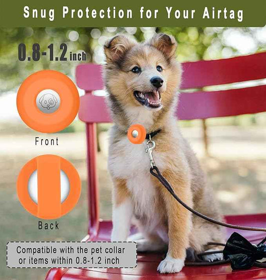 for Airtag Holder for Dog Collar, Cibaabo Silicone Air Tag Case Cover Compatible with Apple Airtags for 0.8-1.2inch Cat Pet Collar Harness Loop