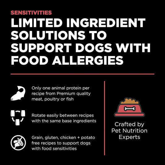 Go! Solutions Sensitivities Limited Ingredients, Grain-Free Dry Dog Food, Salmon Recipe for Sensitive Stomach, 3.5 lb Bag