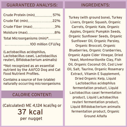 Primal Freeze Dried Raw Cat Food Nuggets Turkey, Complete & Balanced Meal or Topper, Premium, Healthy, Grain Free, High Protein Raw Cat Food with Probiotics (14 oz)