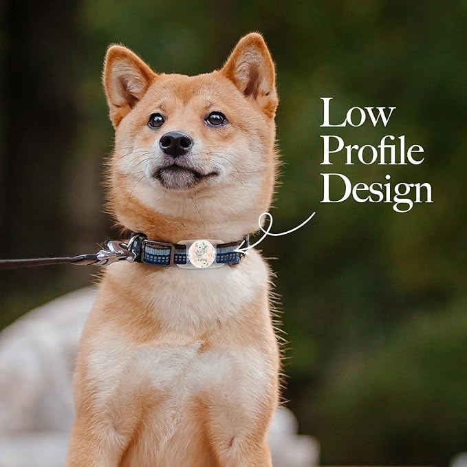 Rifle Paper Co. Airtag Dog Collar Holder - Waterproof Airtag Case - Unique Floral Design - Compatible with Cat/Dog Collars - Wild Flowers