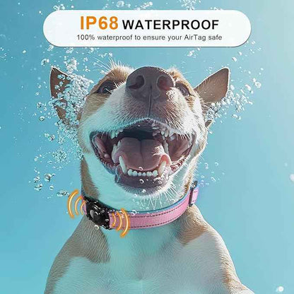 Airtag Dog Collar with Martingale Design, IP68 Waterproof Air Tag Collar Holder, Adjustable Reflective Soft Padded Nylon Dog Collar for Large Medium Small Dogs