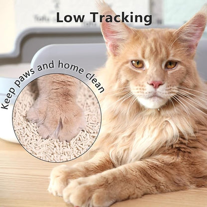 Tofu Cat Litter - Strong Clumping, Ultra Absorbent, Odor Control, Flushable, Low Tracking, Low Dust Tofu Litter Pellets - 4 Packs/24LB (Original Flavor)