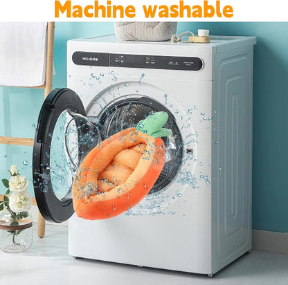 Bunny Bed, Rabbit Bed Carrot Shape, Soft & Machine Washable with Removable Cushion for Guinea Pig Chinchilla Squirrel Hedgehog and Other Small Animals (Carrot Shape)