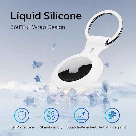 4 Pack for Airtag Case Holder Keychain Silicone for Apple Air Tagholder Waterproof for Air Tags Cover Key Ring Accessories GPS Item Tracker for Luggage Suitcases Pet Dog Cat Collar Bike Keys Car Kids