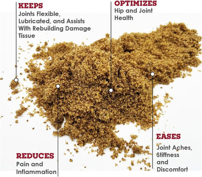 TS Joint Supplement Vet Formulated Pain & Inflammation Relief Treats Hip Dysplasia & Arthritis, Glucosamine, Chondroitin, Turmeric, MSM, HA, Creatine, Omega 3 EPA + DHA. Granules 120 Doses