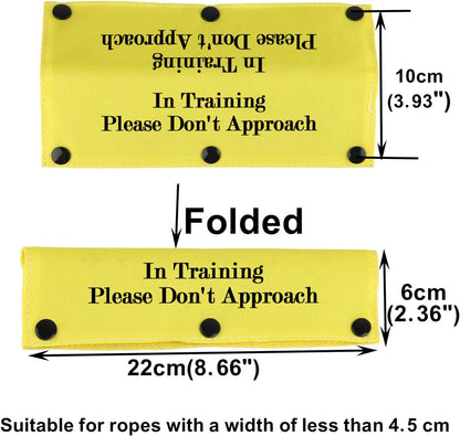 Funny Dog Leash Sleeve in Training Please Don't Approach Dog Leash Wrap Wrap Alert Hanging ID Patch Tag (Don't Approach-YE Sleeve)